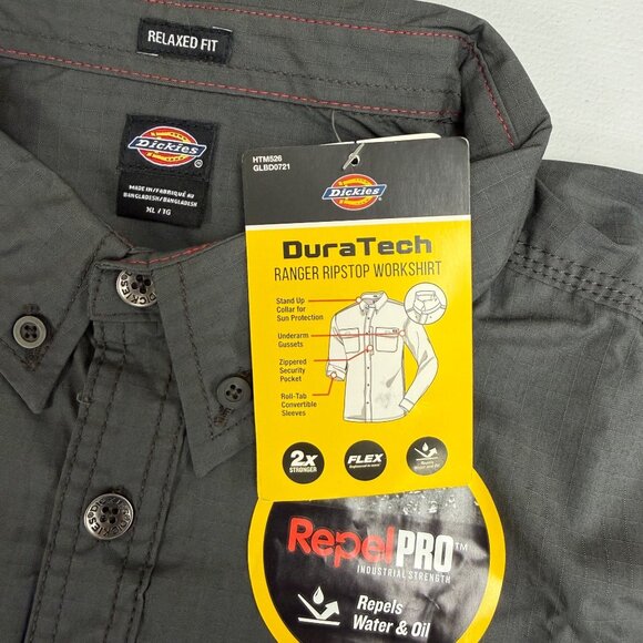 Dickies XL Ranger Ripstop Workshirt Relaxed DuraTech RepelPRO Water Resistant - Picture 4 of 12